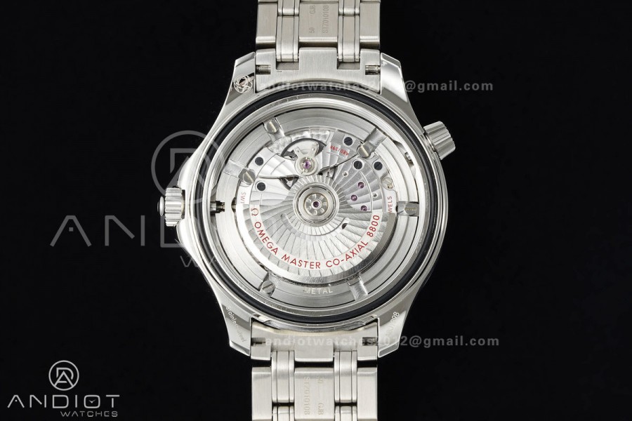 Seamaster Diver 300M SS ORF 1:1 Best Edition Black Ceramic Black Dial on SS Bracelet OR8800 Super Clone