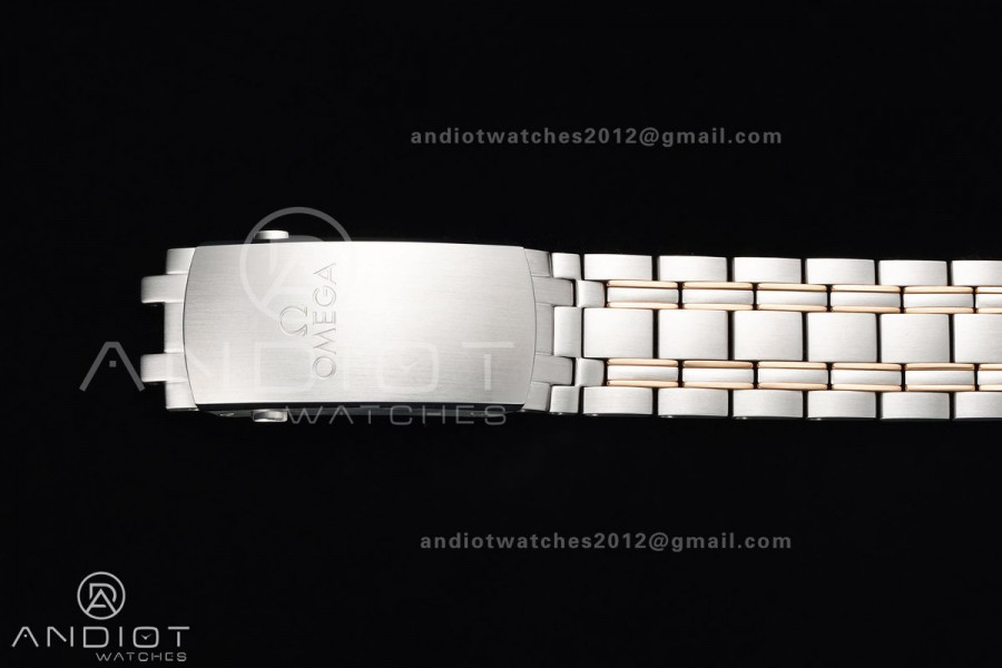 Seamaster Diver 300M SS/RG ORF 1:1 Best Edition Black Ceramic Black Dial on SS/RG Bracelet OR8800 Super Clone