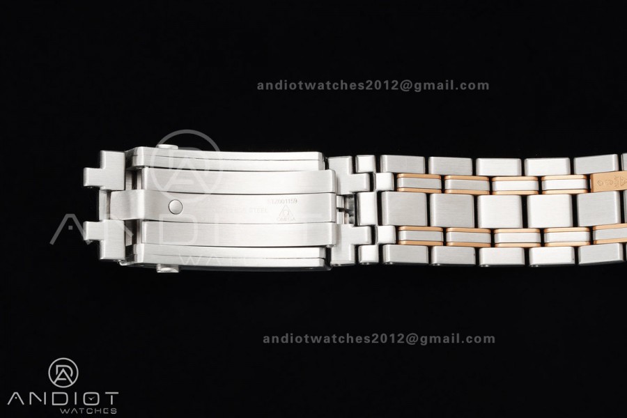 Seamaster Diver 300M SS/RG ORF 1:1 Best Edition Black Ceramic Black Dial on SS/RG Bracelet OR8800 Super Clone