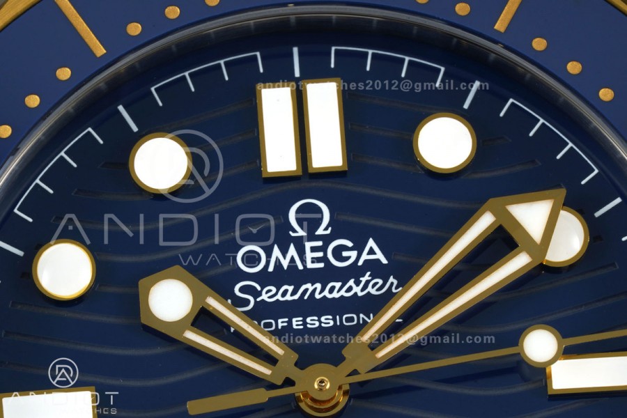Seamaster Diver 300M SS/YG ORF 1:1 Best Edition Blue Ceramic Blue Dial on SS/YG Bracelet OR8800 Super Clone