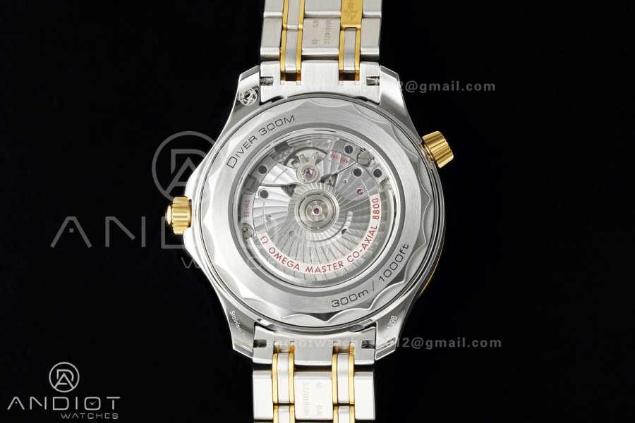 Seamaster Diver 300M SS/YG ORF 1:1 Best Edition Blue Ceramic Blue Dial on SS/YG Bracelet OR8800 Super Clone