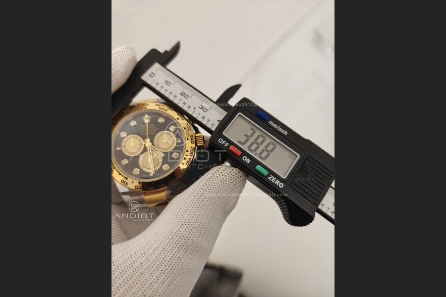 Daytona 126505 RG UFO 1:1 Best Edition Black/RG Dial on RG Bracelet UF4131 (Free Sprung)