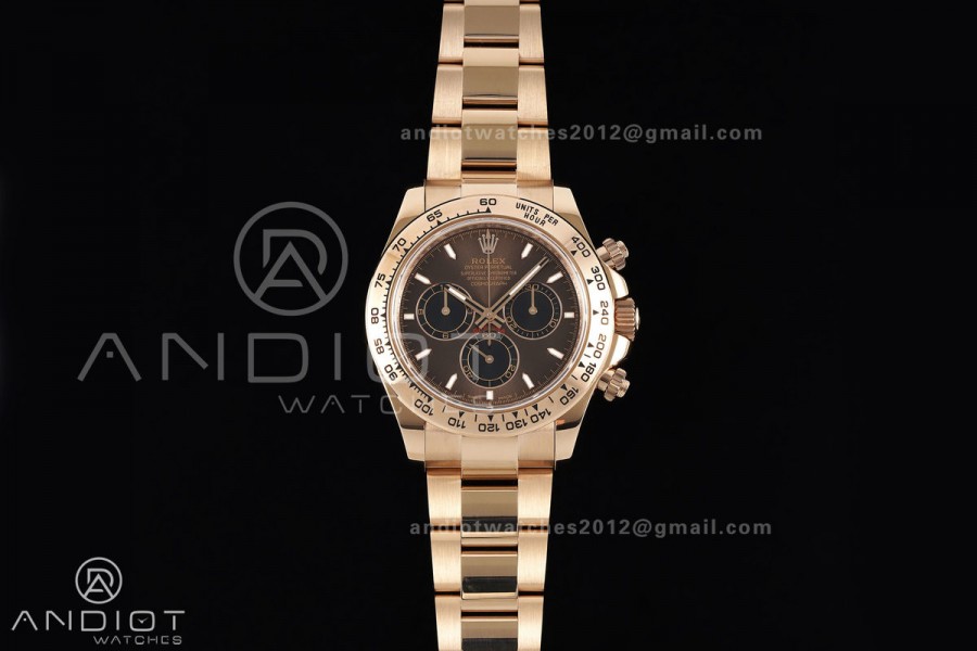 Daytona 126505 RG UFO 1:1 Best Edition Brown/Black Dial on RG Bracelet UF4131 (Free Sprung)