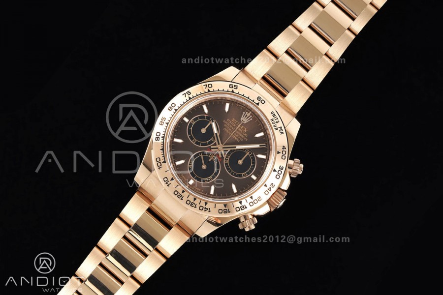 Daytona 126505 RG UFO 1:1 Best Edition Brown/Black Dial on RG Bracelet UF4131 (Free Sprung)