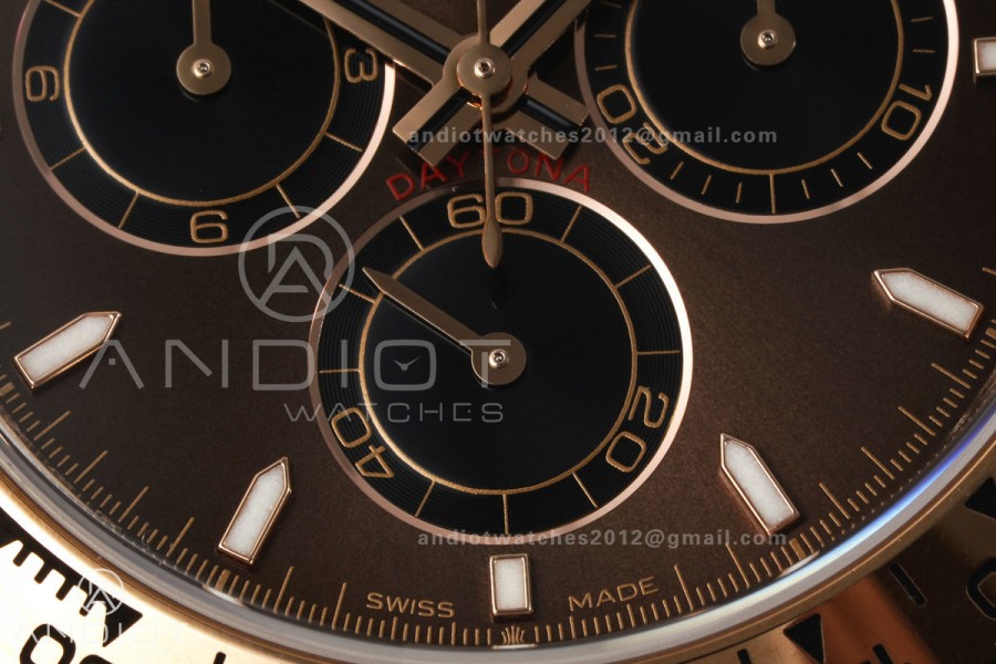 Daytona 126505 RG UFO 1:1 Best Edition Brown/Black Dial on RG Bracelet UF4131 (Free Sprung)