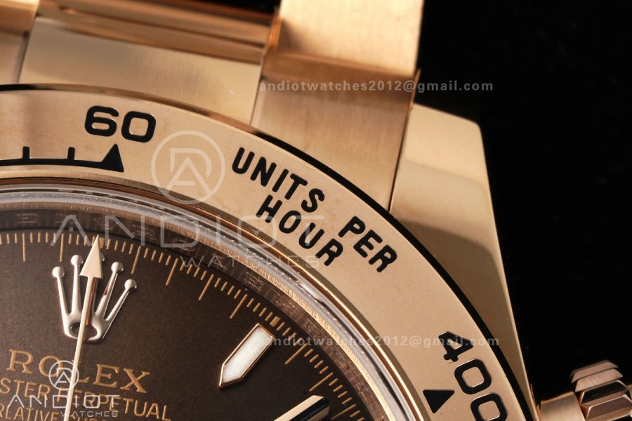 Daytona 126505 RG UFO 1:1 Best Edition Brown/Black Dial on RG Bracelet UF4131 (Free Sprung)