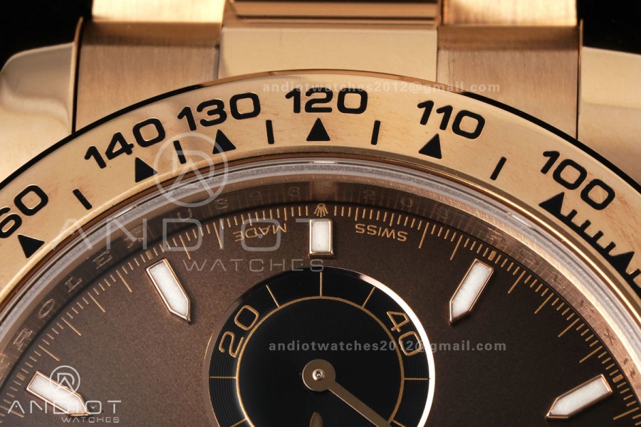 Daytona 126505 RG UFO 1:1 Best Edition Brown/Black Dial on RG Bracelet UF4131 (Free Sprung)