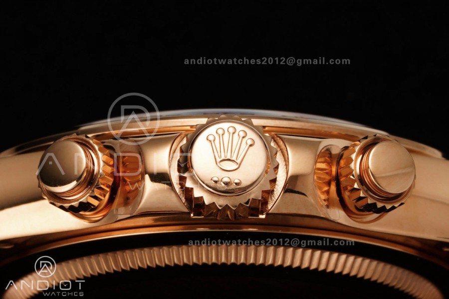 Daytona 126505 RG UFO 1:1 Best Edition Black/RG Diamonds Dial on RG Bracelet UF4131 (Free Sprung)