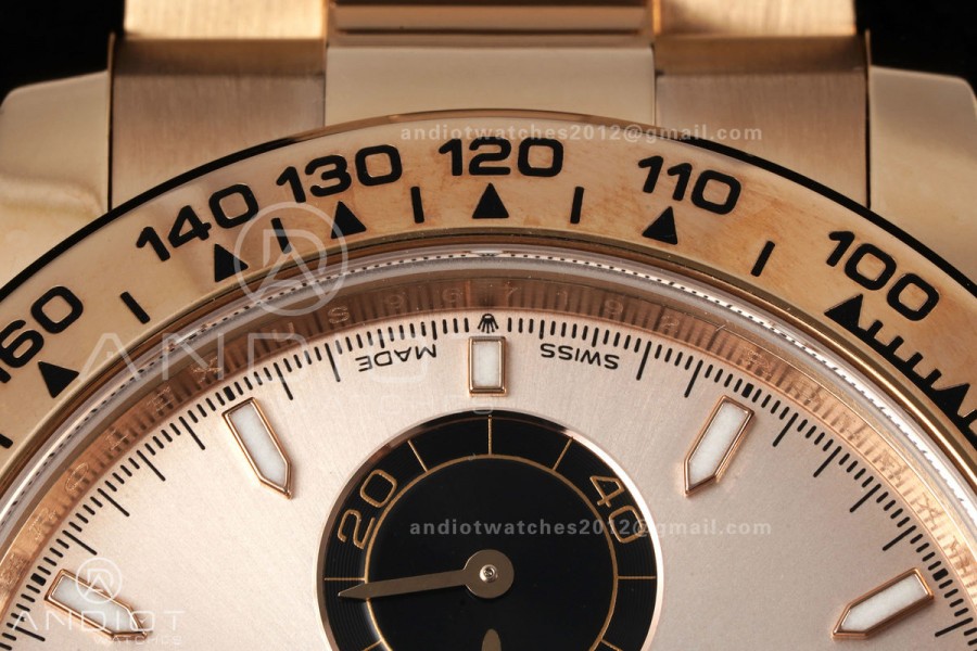 Daytona 126505 RG UFO 1:1 Best Edition RG/Black Dial on RG Bracelet UF4131 (Free Sprung)