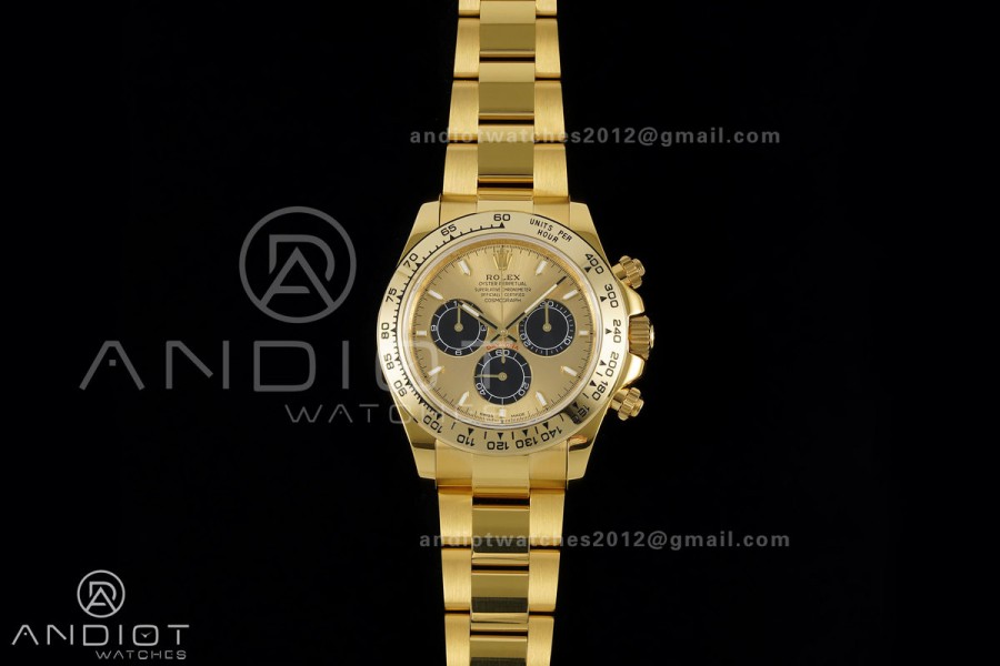 Daytona 126508 YG UFO 1:1 Best Edition YG/Black Dial on YG Bracelet UF4131 (Free Sprung)