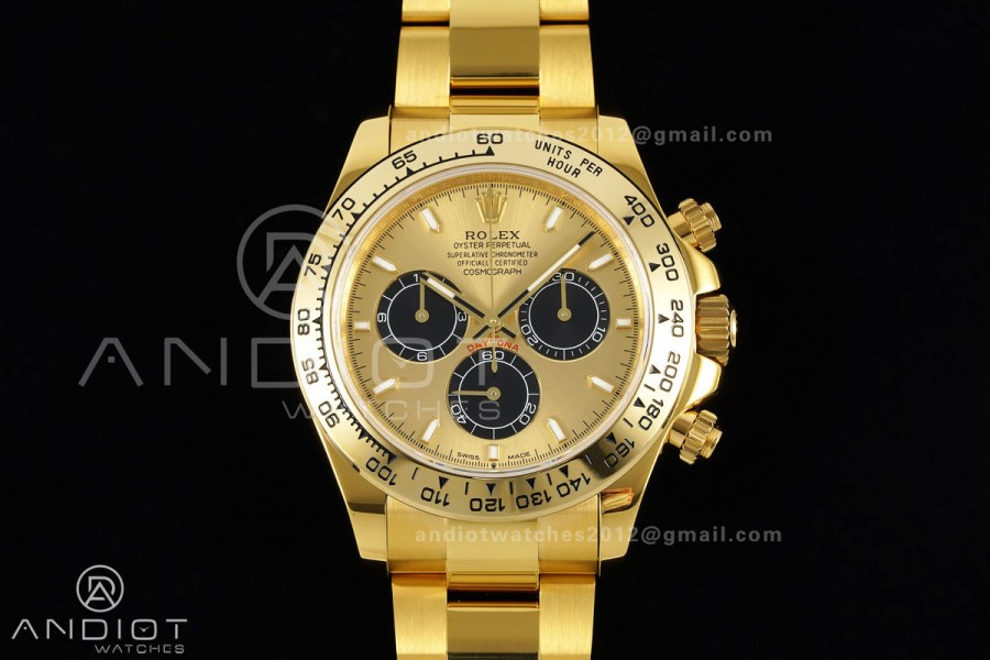 Daytona 126508 YG UFO 1:1 Best Edition YG/Black Dial on YG Bracelet UF4131 (Free Sprung)