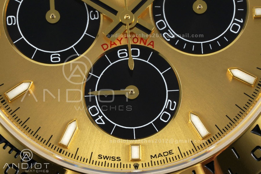 Daytona 126508 YG UFO 1:1 Best Edition YG/Black Dial on YG Bracelet UF4131 (Free Sprung)