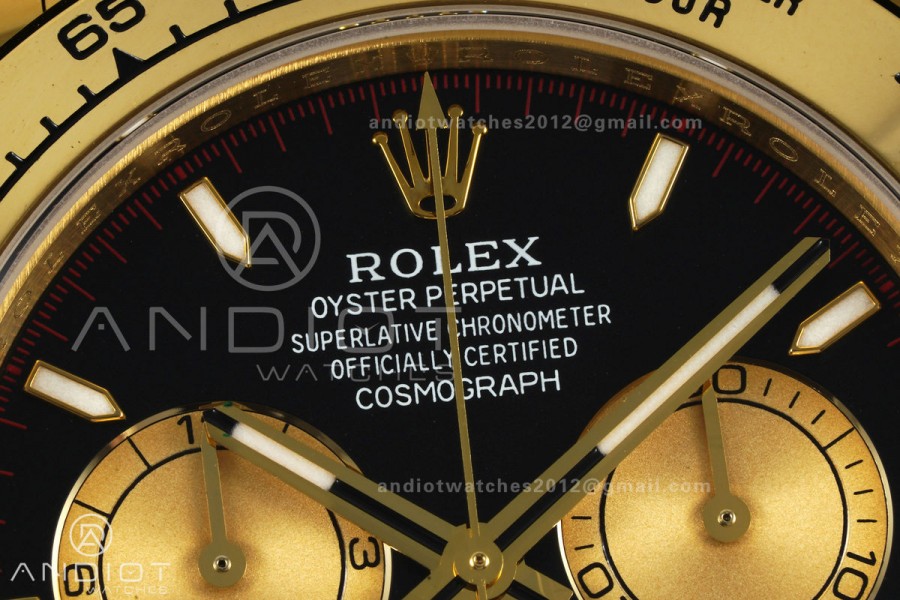 Daytona 126508 YG UFO 1:1 Best Edition Black/YG Dial on YG Bracelet UF4131 (Free Sprung)