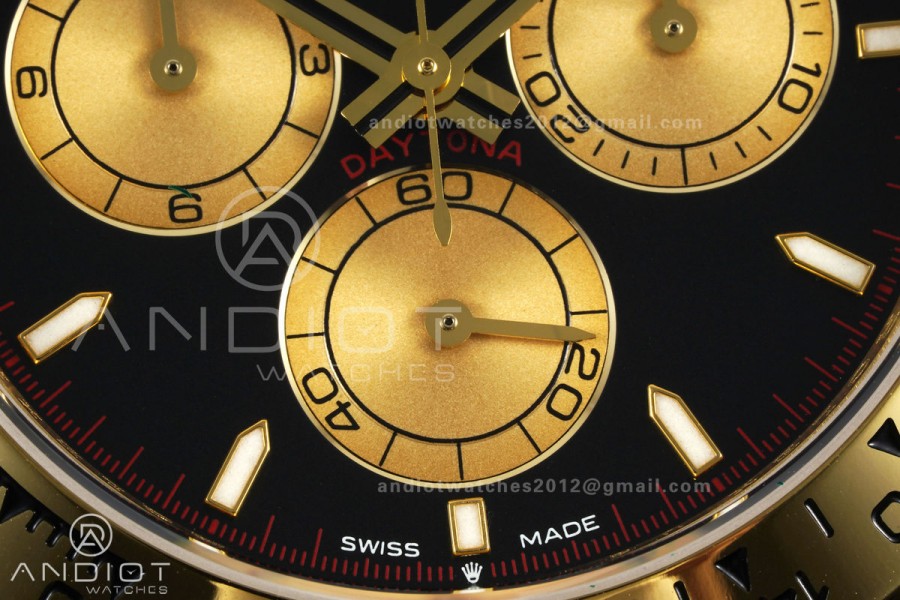 Daytona 126508 YG UFO 1:1 Best Edition Black/YG Dial on YG Bracelet UF4131 (Free Sprung)