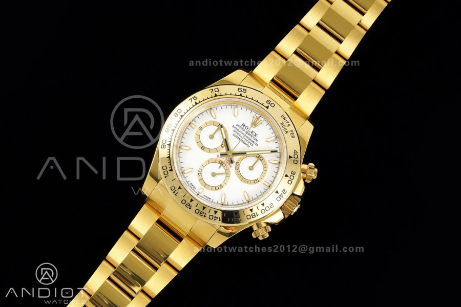 Daytona 126508 YG UFO 1:1 Best Edition White Dial on YG Bracelet UF4131 (Free Sprung)