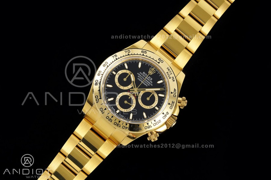 Daytona 126508 YG UFO 1:1 Best Edition Black Dial on YG Bracelet UF4131 (Free Sprung)