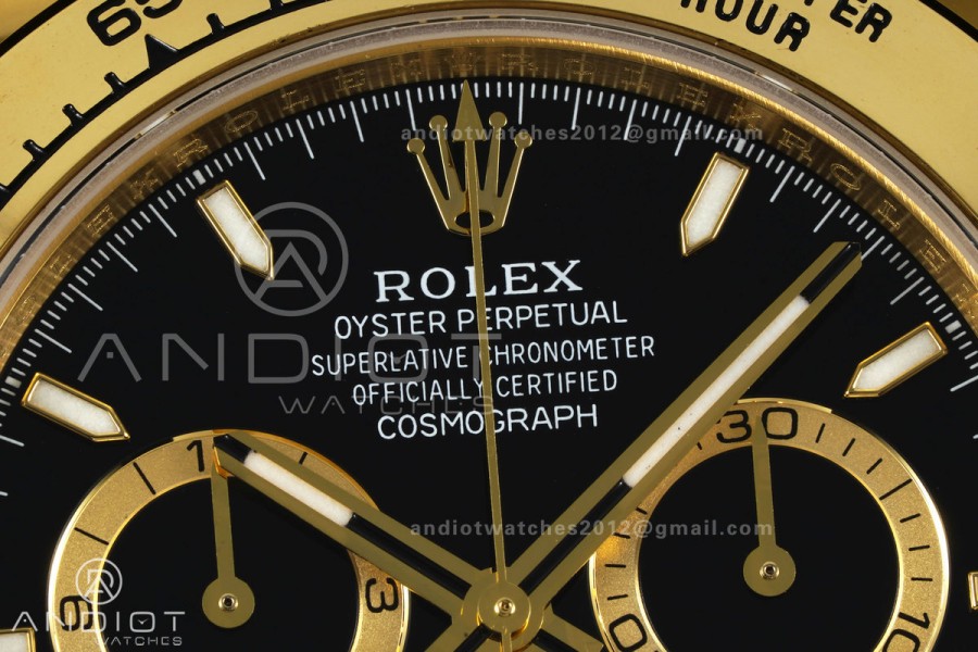 Daytona 126508 YG UFO 1:1 Best Edition Black Dial on YG Bracelet UF4131 (Free Sprung)