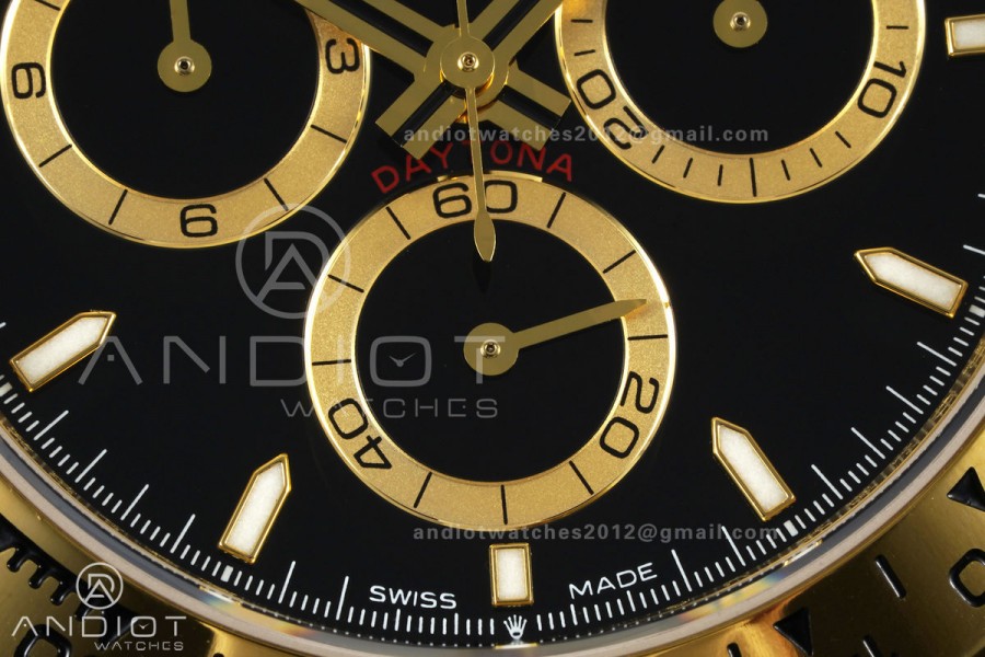 Daytona 126508 YG UFO 1:1 Best Edition Black Dial on YG Bracelet UF4131 (Free Sprung)