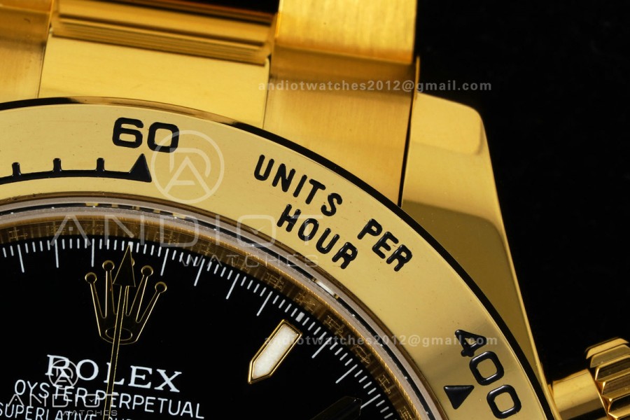 Daytona 126508 YG UFO 1:1 Best Edition Black Dial on YG Bracelet UF4131 (Free Sprung)