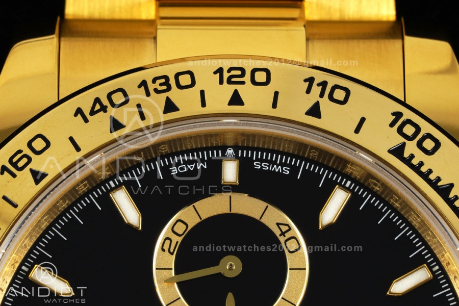 Daytona 126508 YG UFO 1:1 Best Edition Black Dial on YG Bracelet UF4131 (Free Sprung)