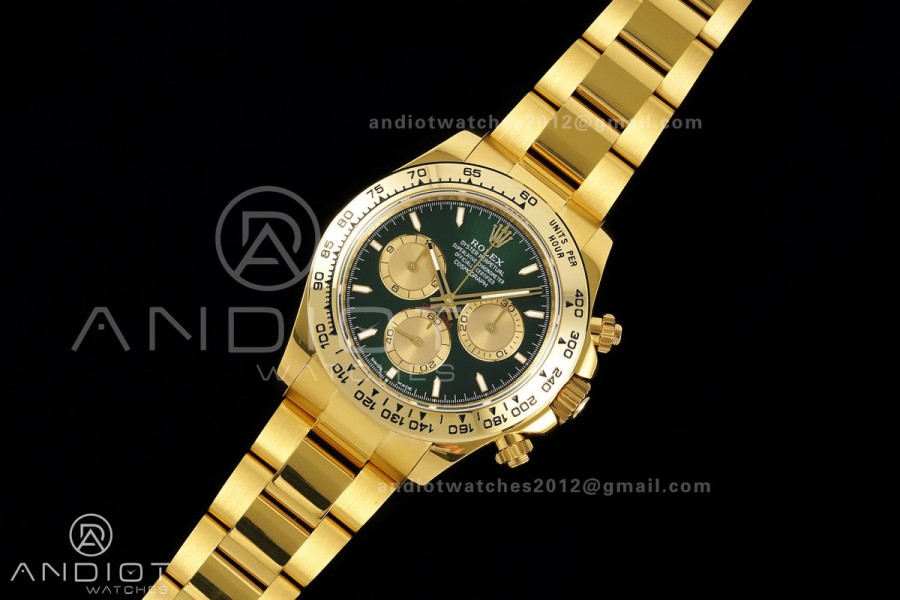 Daytona 126508 YG UFO 1:1 Best Edition Green/YG Dial on YG Bracelet UF4131 (Free Sprung)