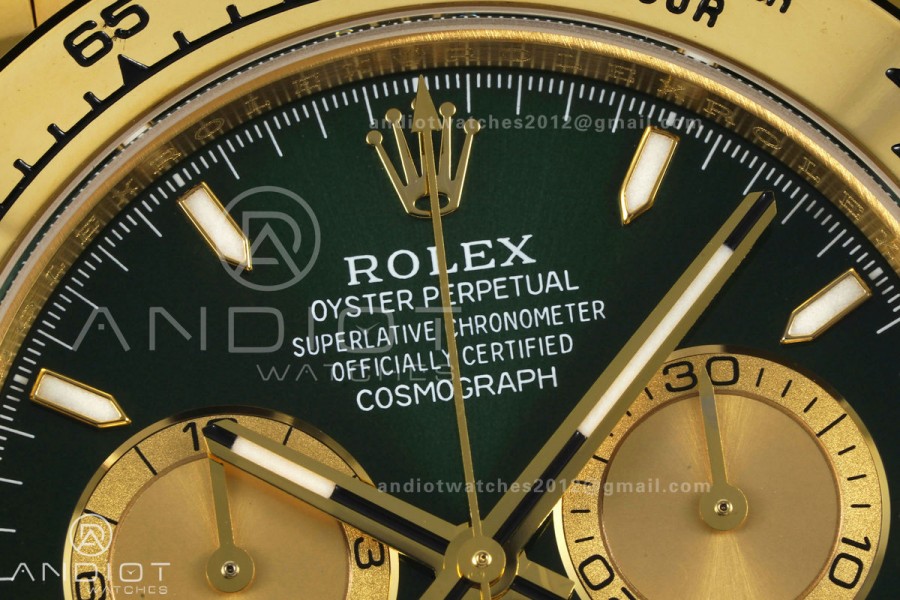 Daytona 126508 YG UFO 1:1 Best Edition Green/YG Dial on YG Bracelet UF4131 (Free Sprung)