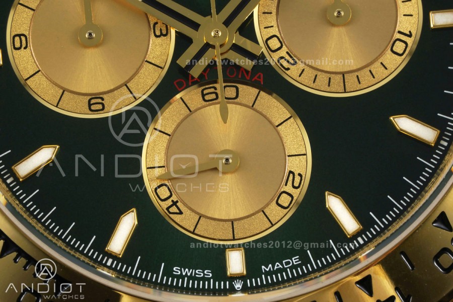 Daytona 126508 YG UFO 1:1 Best Edition Green/YG Dial on YG Bracelet UF4131 (Free Sprung)