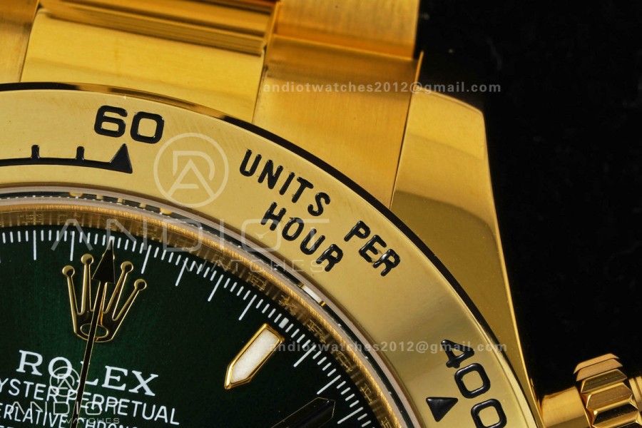 Daytona 126508 YG UFO 1:1 Best Edition Green/YG Dial on YG Bracelet UF4131 (Free Sprung)