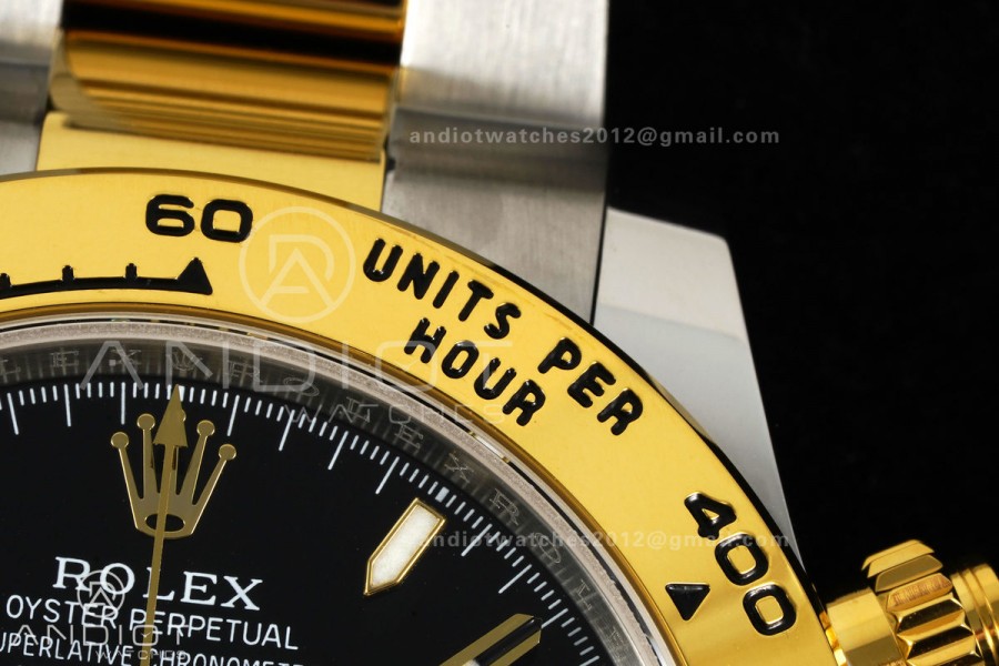 Daytona 126503 SS/YG UFO 1:1 Best Edition Black Dial on SS/YG Bracelet UF4131 (Free Sprung)