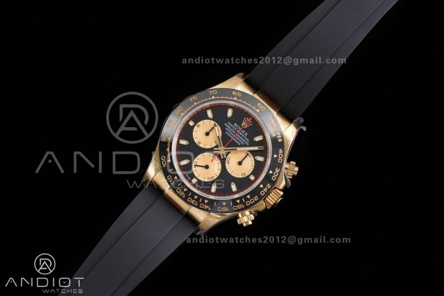 Daytona 116518 3CF 1:1 Best Edition Black/YG Dial on Oysterflex Strap DD4130 (Mod Version)