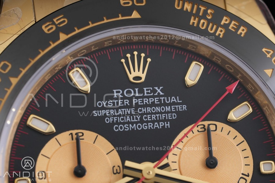 Daytona 116518 3CF 1:1 Best Edition Black/YG Dial on Oysterflex Strap DD4130 (Mod Version)