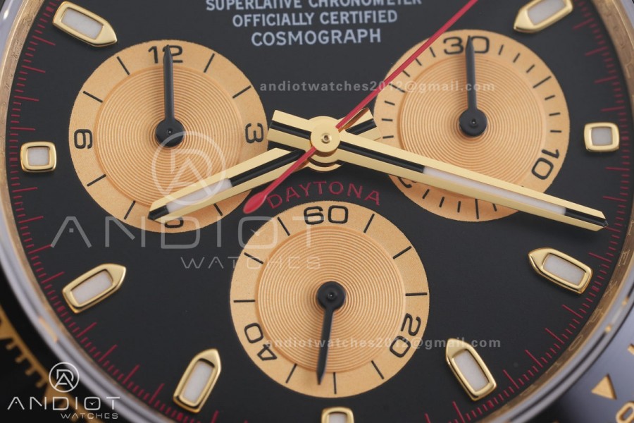 Daytona 116518 3CF 1:1 Best Edition Black/YG Dial on Oysterflex Strap DD4130 (Mod Version)