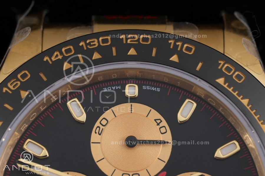 Daytona 116518 3CF 1:1 Best Edition Black/YG Dial on Oysterflex Strap DD4130 (Mod Version)