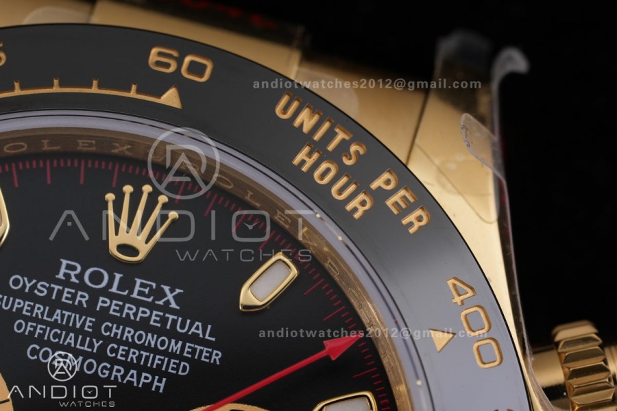 Daytona 116518 3CF 1:1 Best Edition Black/YG Dial on Oysterflex Strap DD4130 (Mod Version)