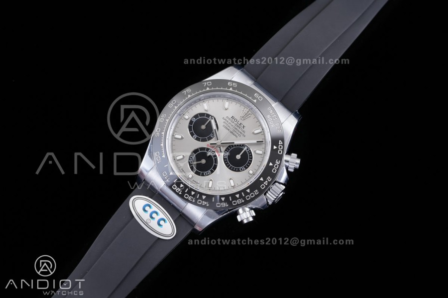 Daytona 116519 SS 3CF 1:1 Best Edition Gray/Black Dial on Oysterflex Strap DD4130 V2 (Mod Version)