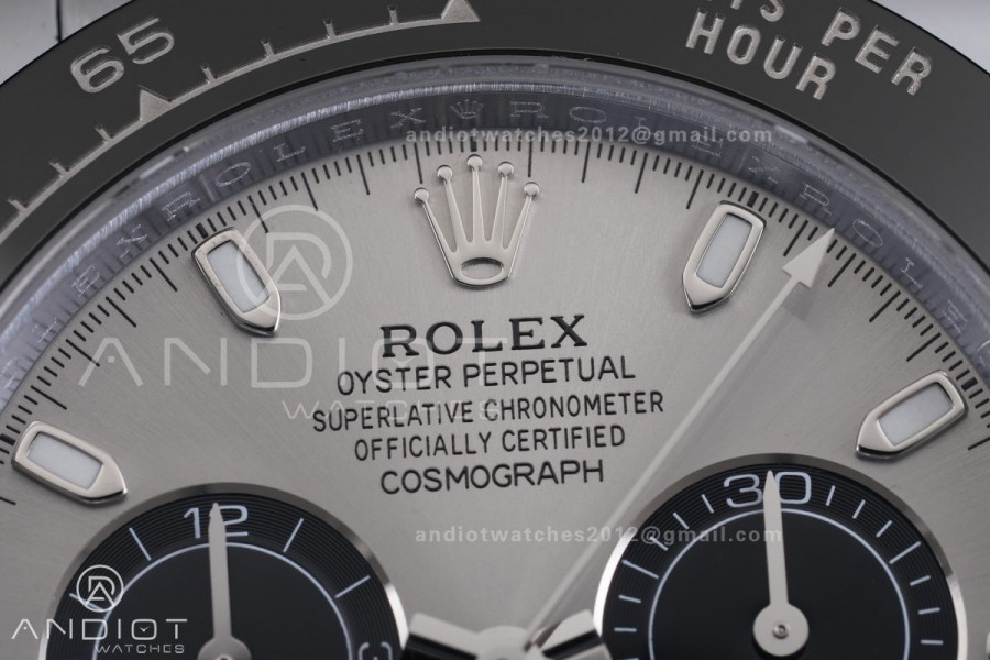 Daytona 116519 SS 3CF 1:1 Best Edition Gray/Black Dial on Oysterflex Strap DD4130 V2 (Mod Version)