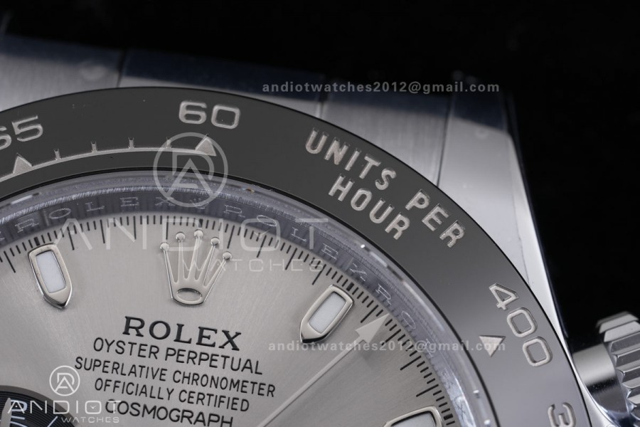 Daytona 116519 SS 3CF 1:1 Best Edition Gray/Black Dial on Oysterflex Strap DD4130 V2 (Mod Version)