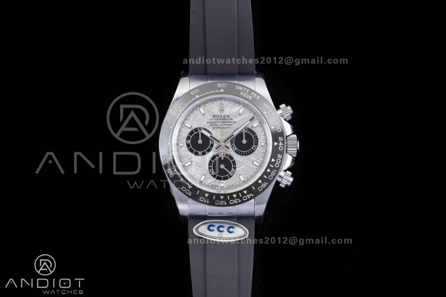 Daytona 116519 SS 3CF 1:1 Best Edition Meteorite Dial on Oysterflex Strap DD4130 V2 (Mod Version)