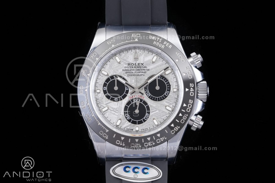 Daytona 116519 SS 3CF 1:1 Best Edition Meteorite Dial on Oysterflex Strap DD4130 V2 (Mod Version)