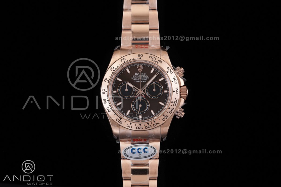 Daytona 126515 3CF 1:1 Best Edition Chocolate Dial on RG Bracelet DD4131 (Gain Weight)