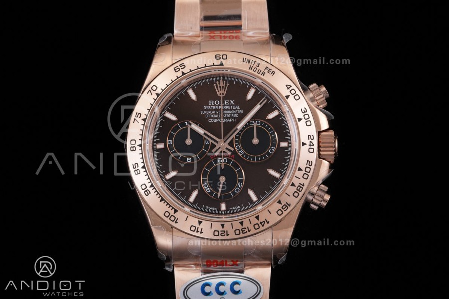 Daytona 126515 3CF 1:1 Best Edition Chocolate Dial on RG Bracelet DD4131 (Gain Weight)