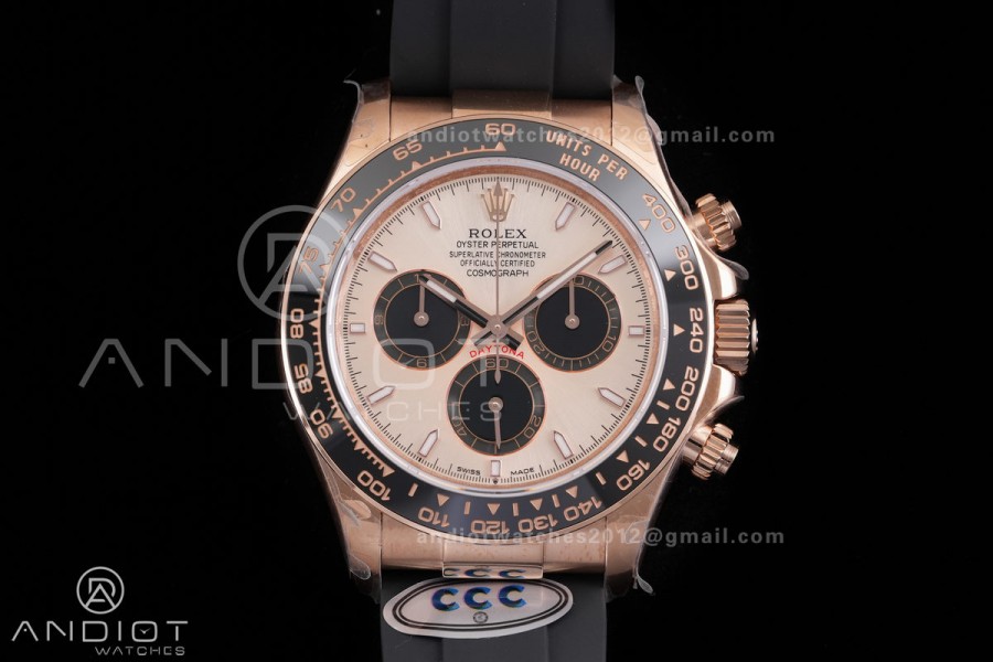 Daytona 126515 3CF 1:1 Best Edition RG/BLACK Dial on Oysterflex Strap DD4131 (Gain Weight)