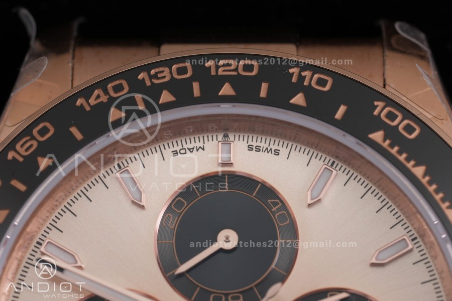 Daytona 126515 3CF 1:1 Best Edition RG/BLACK Dial on Oysterflex Strap DD4131 (Gain Weight)