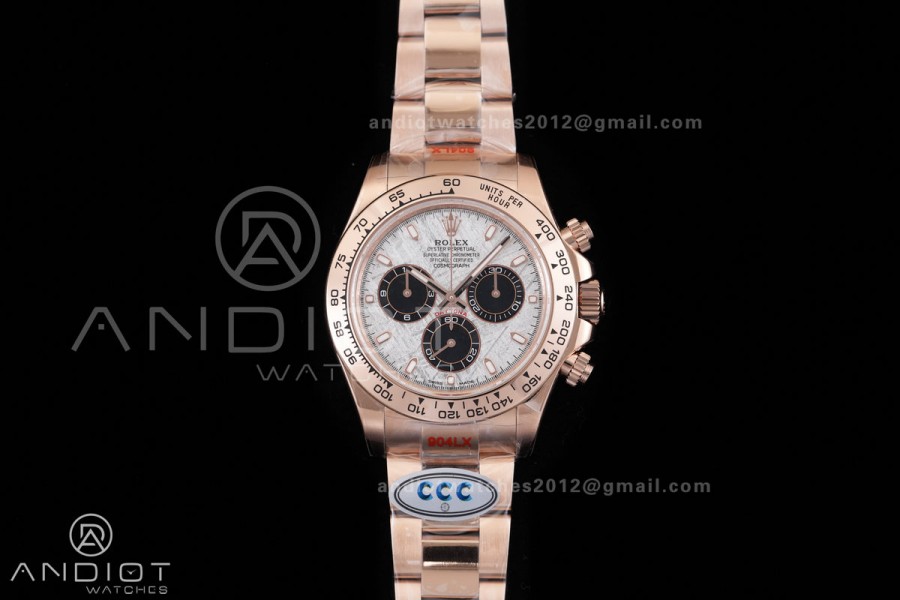 Daytona 116505 3CF 1:1 Best Edition Meteorite Dial on RG Bracelet DD4130 V2 (Mod Version)