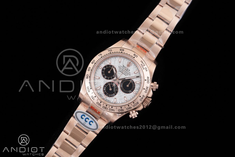 Daytona 116505 3CF 1:1 Best Edition Meteorite Dial on RG Bracelet DD4130 V2 (Mod Version)