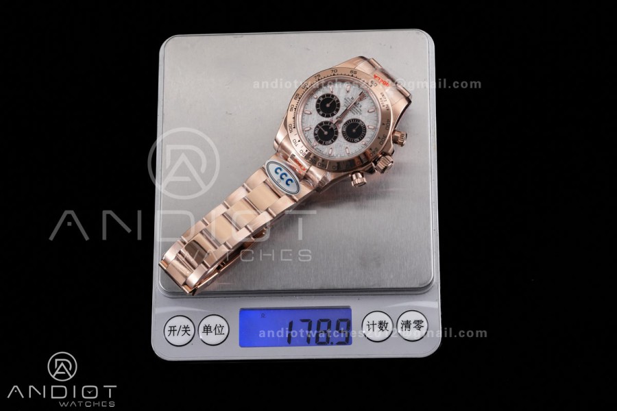 Daytona 116505 3CF 1:1 Best Edition Meteorite Dial on RG Bracelet DD4130 V2 (Mod Version)