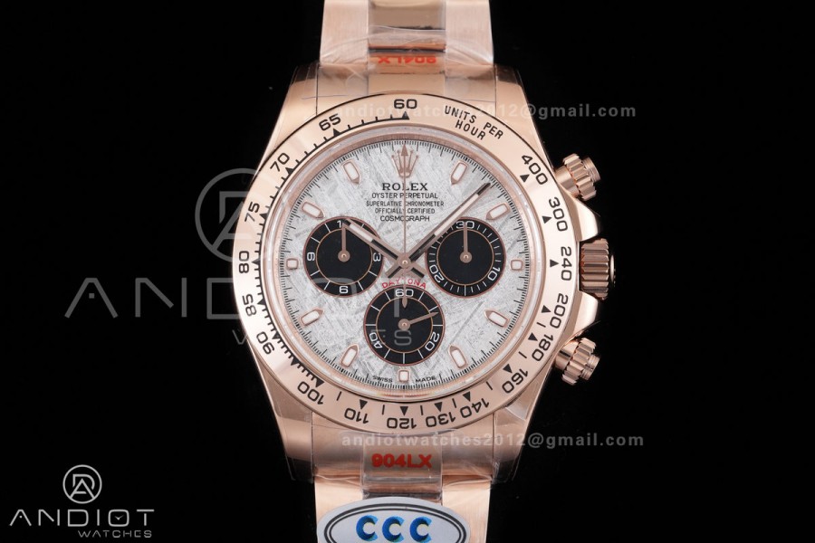 Daytona 116505 3CF 1:1 Best Edition Meteorite Dial on RG Bracelet DD4130 V2 (Mod Version)
