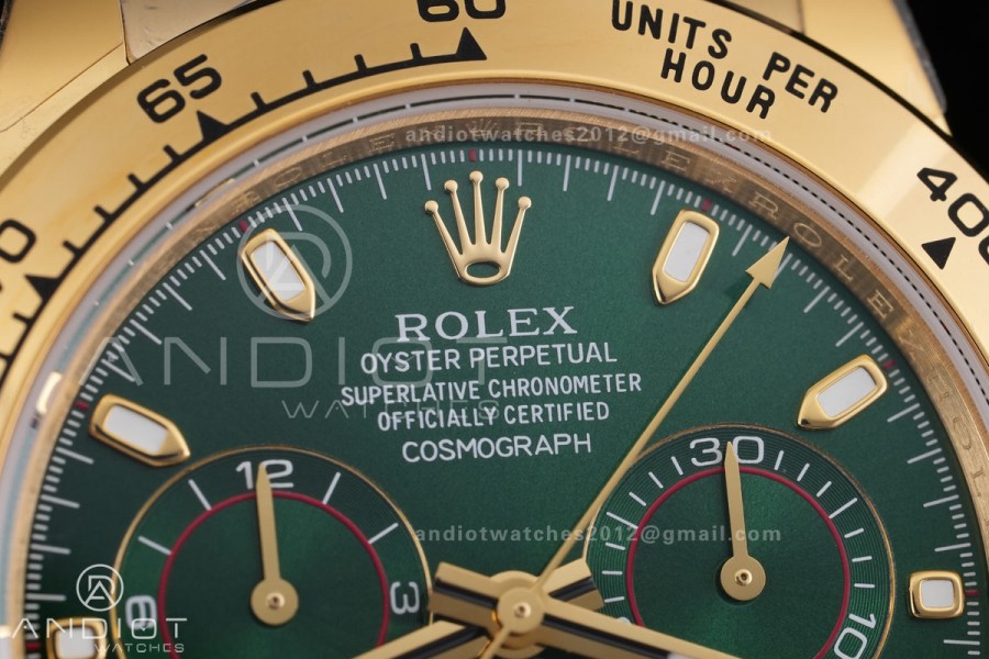 Daytona 116508 3CF 1:1 Best Edition Green Dial on YG Bracelet DD4130 V2 (Mod Version)