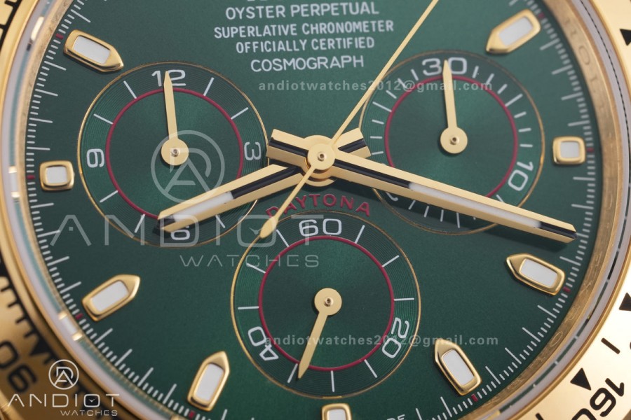 Daytona 116508 3CF 1:1 Best Edition Green Dial on YG Bracelet DD4130 V2 (Mod Version)