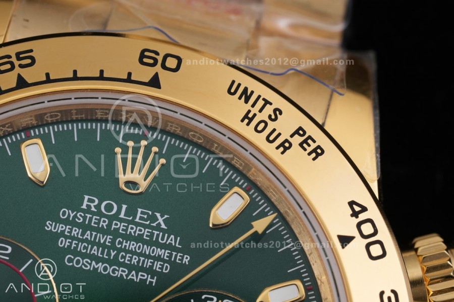 Daytona 116508 3CF 1:1 Best Edition Green Dial on YG Bracelet DD4130 V2 (Mod Version)